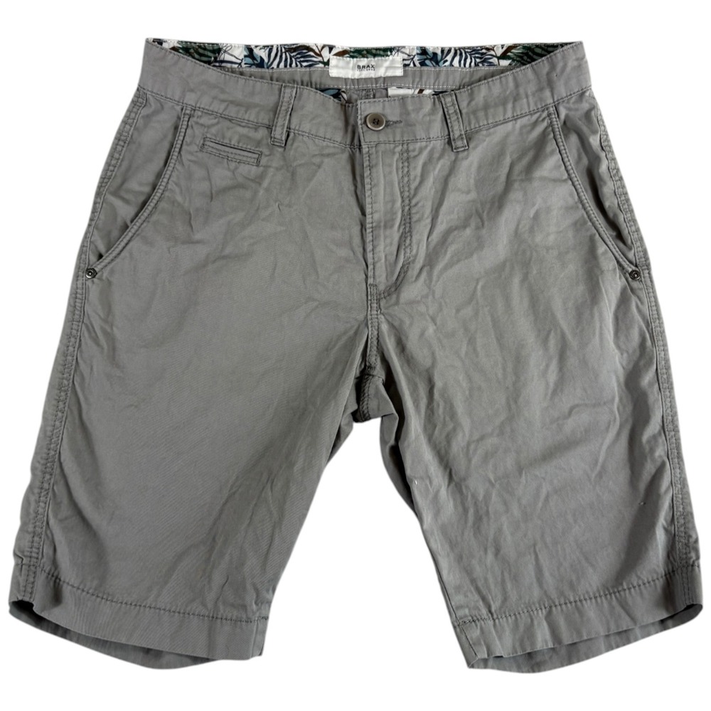 Brax Feel Good Chino Shorts Mens 32x32 (32x6.5) Gray Logo Stretch Outdoor Casual